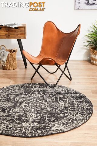 Evoke Scape Charcoal Transitional Round Rug 240X240CM - EVO-253-CHAR-240X240