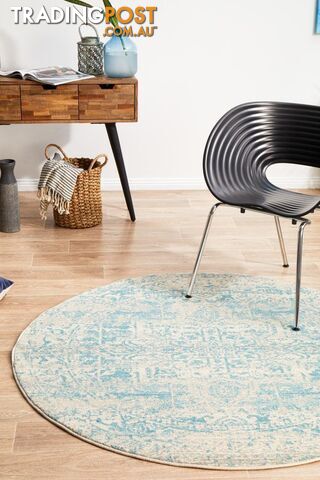 Evoke Glacier White Blue Transitional Round Rug 150X150CM - EVO-253-WBLU-150X150 - photo 3 of 17