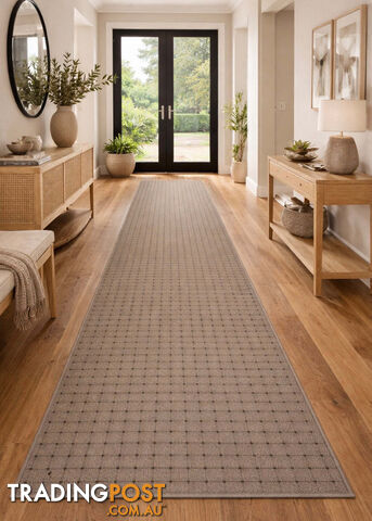 Roma Dots Taupe Hallway Runner 80CM Wide 9M - MOS JAZZ TAUPE 80CM