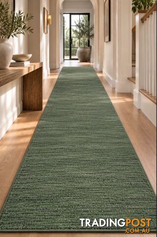 Nori Green Hallway Runner 80CM Wide 6M