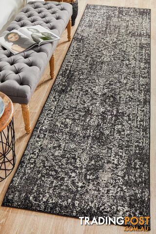 Evoke Scape Charcoal Transitional Runner Rug 300X80CM - EVO-253-CHAR-300X80