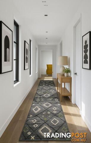 Seville Grey Green Hallway Runner 80CM Wide 1M - AXON-614567-Grey-Green-Runner - photo 2 of 4