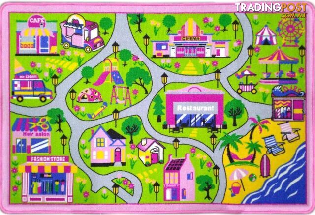 Pink Track Kids Playmat 100x150cm  - PLAYMAT-PINKTRACK