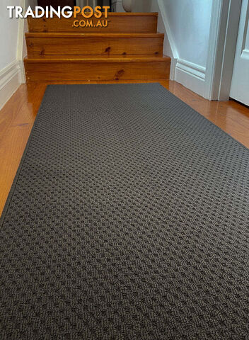 Phoenix Charcoal Hall Runner 80cm Wide Non Slip Backing 6M  - TANGO - GREY CHARCOAL