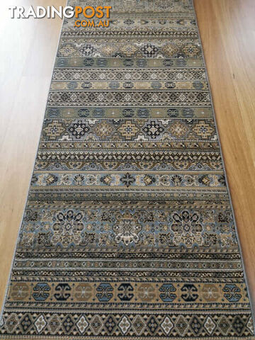 Afghan Wedgwood Blue Hallway Runner 80CM Wide 4M  - Afghan 135 Wedgwood Blue