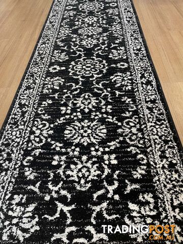 Seville Traditional Hallway Runner 80CM Wide 1M  - Axon-614682-black