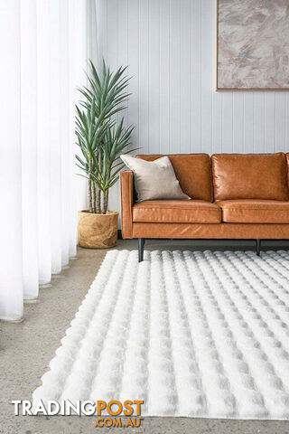 Bubble White - Machine Washable Rug 100X100CM - BUB-WHITE-100X100