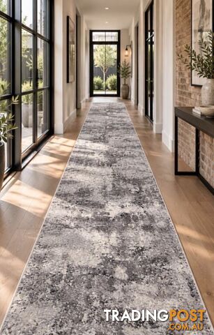 Selena Grey Hallway Runner 80CM Wide 4M