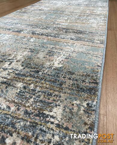 Beaufort Beige Blue Hallway Runner 80CM Wide 1M  - Beaufort Beige Blue 1011