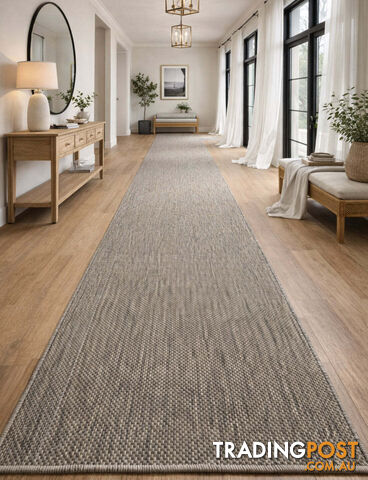 Malia Taupe Linen Hallway Runner Non-Slip 67cm Wide 5M - CHINO 20022 TAUPE LINEN...