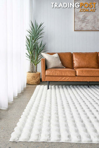 Bubble White - Machine Washable Rug 160X100CM  - BUB-WHITE-160X100