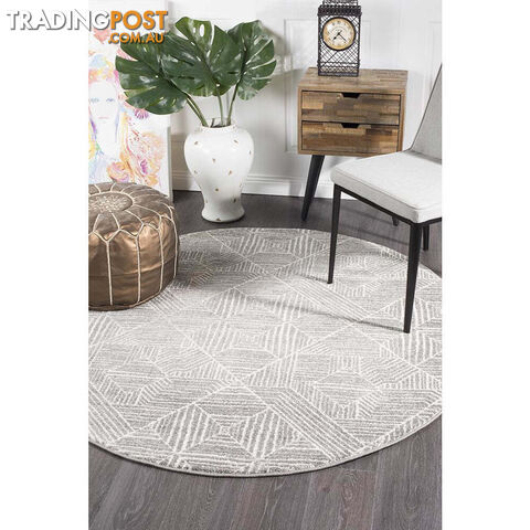 Oasis Kenza Contemporary Silver Round Rug 150X150cm  - OAS-457-SIL-150X150