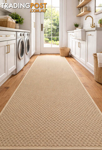Phoenix Beige Hall Runner 67cm Wide Non Slip Backing 2.5M - TANGO - BYRON BAY