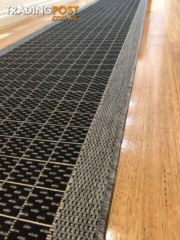 Suva Black Grey Hall Runner Non-Slip 405 212 15.5M