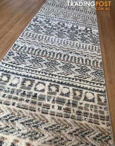 Boho Ivory Beige Hallway Runner 80CM Wide 2M - Carvan Ivory Beige 8494