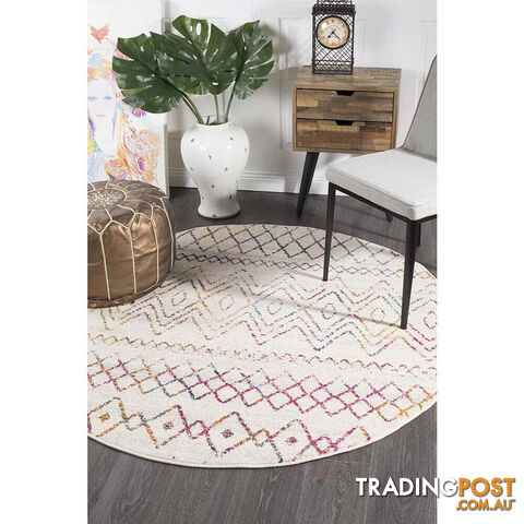 Oasis Nadia Multi Rustic Tribal Round Rug 240X240cm - OAS-453-MUL-240X240