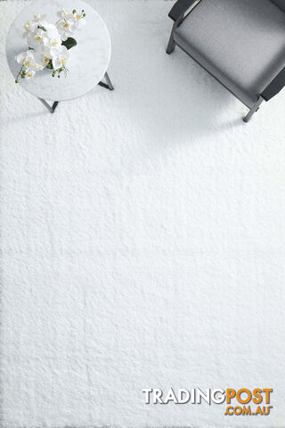 Angel Shag White Rug 170x120CM - ANG-WHITE-170X120