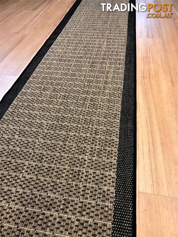 Suva Coffee Black 405 121 Hallway Runner Non Slip 1M  - Suva 405 121 1M