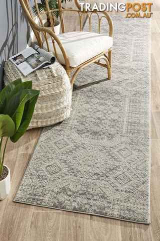 Mirage Zelda Silver Grey Runner Rug 300X80CM - MIR-351-SIL-300X80