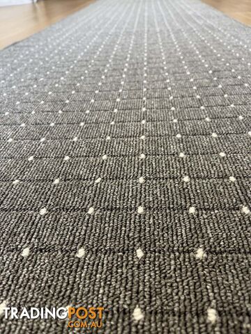 Roma Dots Dark Grey Hallway Runner 67CM Wide 16.5M 