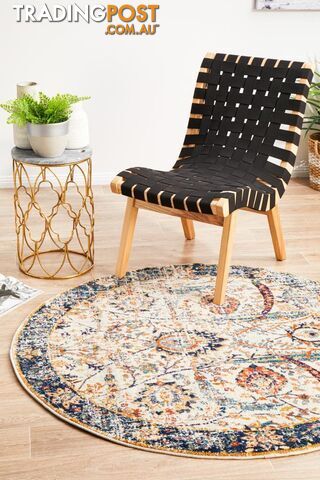 Evoke Peacock Ivory Transitional Round Rug 200X200CM  - EVO-255-IVO-200X200 - photo 3 of 9