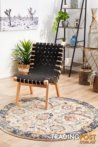 Evoke Peacock Ivory Transitional Round Rug 200X200CM  - EVO-255-IVO-200X200 - photo 2 of 9