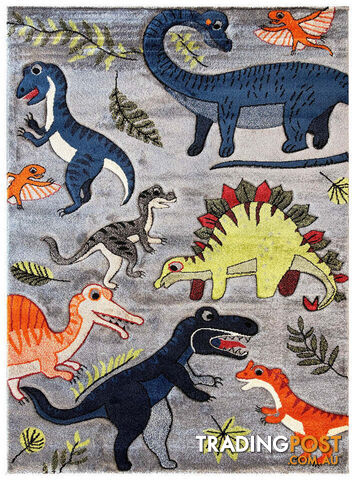 Cotton Candy E925A Dinosaur Grey 200x290cm - CC-E925A-Grey-200x290