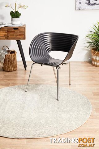 Evoke Shine Silver Transitional Round Rug 150X150CM - EVO-252-SIL-150X150