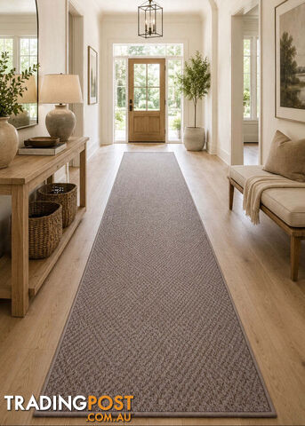 Phoenix Taupe Hall Runner 67cm Wide Non Slip Backing 3M - TANGO - TAUPE 80CM