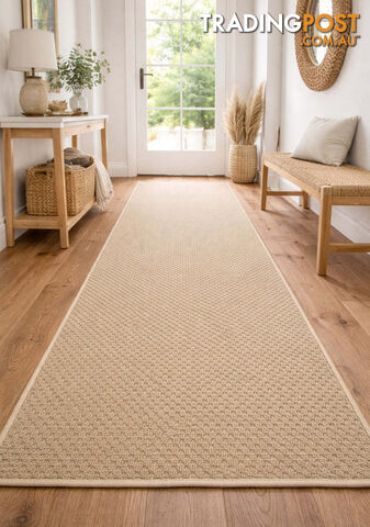 Phoenix Beige Hall Runner 67cm Wide Non Slip Backing 1M  - TANGO - BYRON BAY - photo 2 of 7