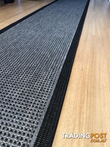 Chino 2822 Silver Black Hallway Runner Non-Slip 67CM Wide 1M  - Chino-2822-Silver-Black 67cm