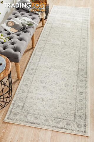 Evoke Winter White Transitional Runner Rug 400X80CM  - EVO-261-WHI-400X80