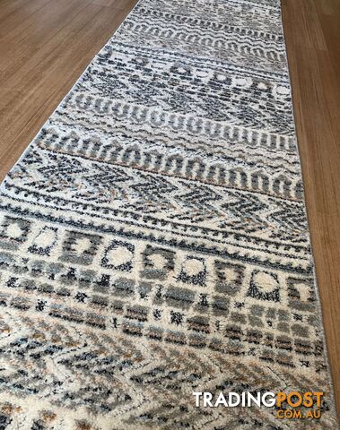 Boho Ivory Beige Hallway Runner 80CM Wide 5.5M  - Carvan Ivory Beige 8494