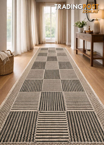 Suva Squares Black Coffee 22 112 Hallway Runner Non Slip 10M - 22-112-BC - photo 3 of 8