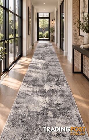 Selena Grey Hallway Runner 80CM Wide 6M
