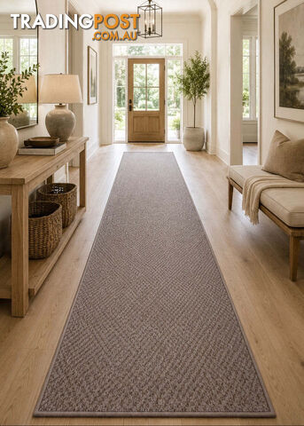 Phoenix Taupe Hall Runner 67cm Wide Non Slip Backing 9.5M - TANGO - TAUPE 80CM