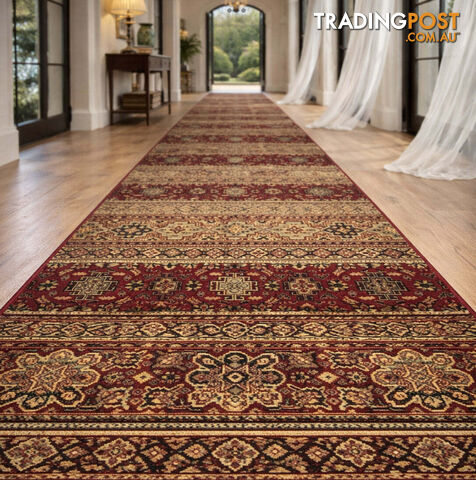 Afghan Red Hallway Runner 80CM Wide 2M - Afghan 135 Red