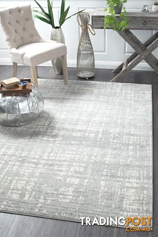 Mirage Ashley Abstract Modern Silver Grey Rug 290X200CM - MIR-354-SIL-290X200