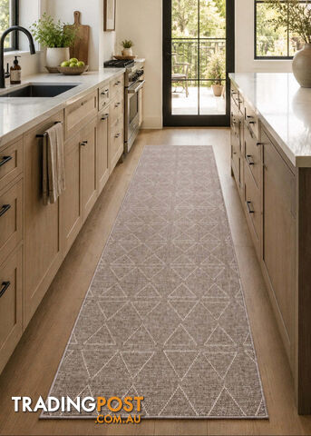 Roma Triangles Mocha Hallway Runner 67CM Wide 4.5M