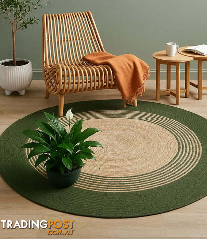 Juno Green Border 200 Circle - JUNE456CIRC-GREEN
