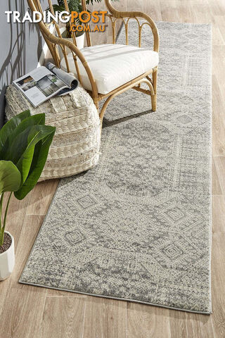 Mirage Zelda Silver Grey Runner Rug 400X80CM - MIR-351-SIL-400X80