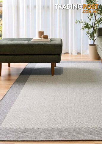 Lara Silver Border Non Slip Rug 160x230CM - BSOLARA49092-SILVER