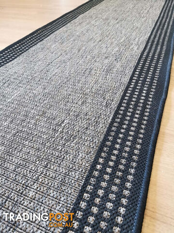 Sorrento Beige Black Border Hallway Runner Non Slip 66CM Wide 1M  - Seaspray 734 J48