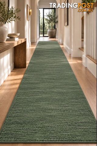 Nori Green Hallway Runner 80CM Wide 1M