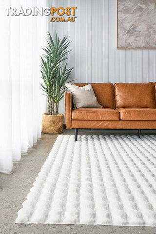 Bubble White - Machine Washable Rug 150X150CM - BUB-WHITE-150X150