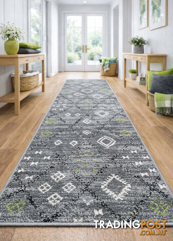 Seville Grey Green Hallway Runner 80CM Wide 8.5M -...