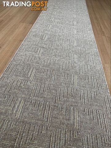 Roma Squares Mocha Hallway Runner 67CM Wide 2M  - POLAR MOCHA CREAM 67CM