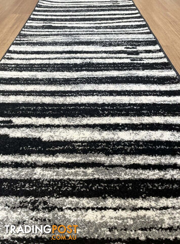 Seville Modern Hallway Runner 80CM Wide 1M - Axon-614681-Black - photo 3 of 4