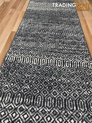 Seville Black White Hallway Runner 80CM Wide 15M - AXON-E614633-574-Runner