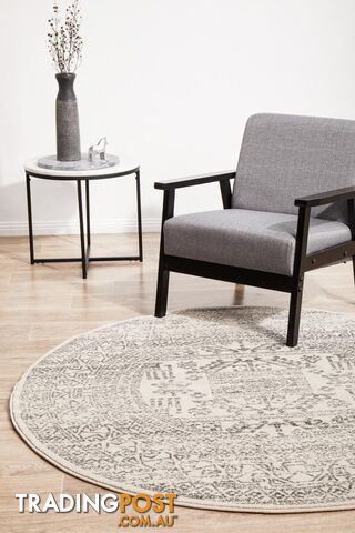 Chrome Addison Silver Round Rug 150X150CM - CRO-ADD-SIL-150X150